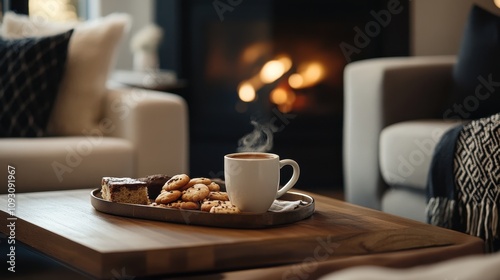 A tray of cookies