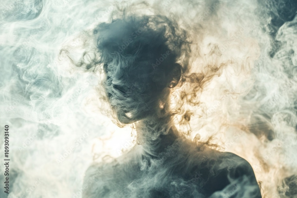 Smoky Figure Enveloped In A Mysterious Haze Smoky Figure Enveloped In A Mysterious Haze