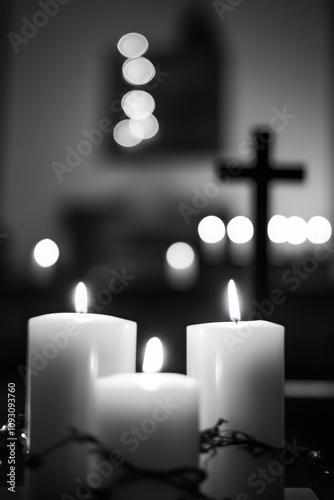 Week of Prayer for Christian Unity Serenity in candlelight with spiritual symbolism for meditation and reflection photo