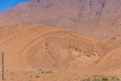 Mountainous scenery of Morocco in the center of the Anti Atlas photo