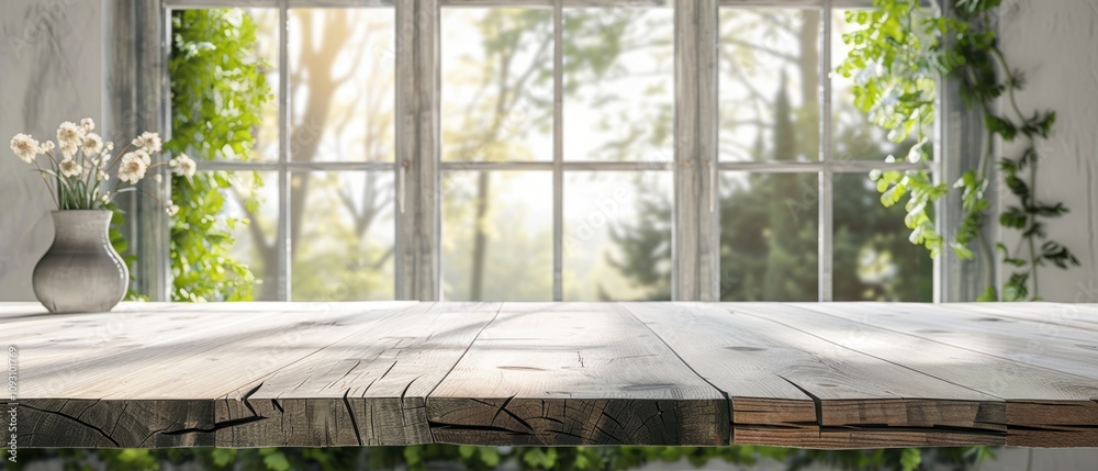 Rustic Wooden Table by Window Rustic Wooden Table by Window