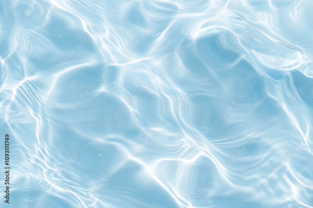 Obraz premium Tranquil ripples in pristine water create a mesmerizing interplay of light and shadow, providing a serene and rejuvenating scene