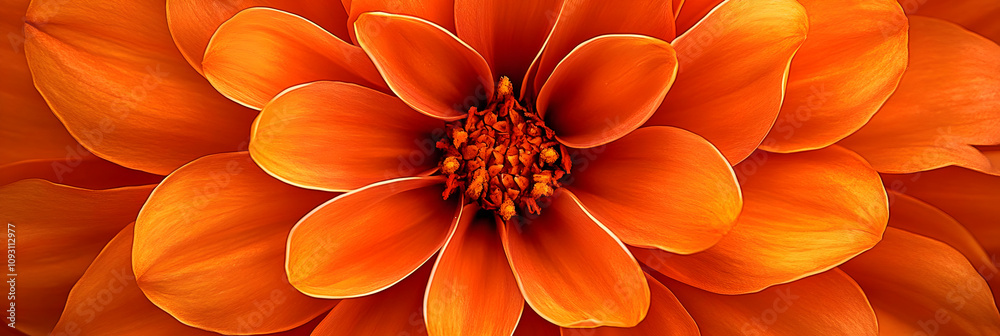 Vibrant Orange Dahlia Illustration - Close-Up