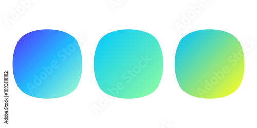 Squircle gradient vector icons set