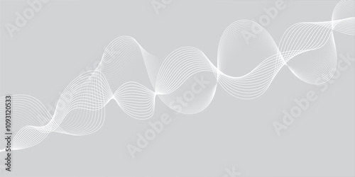 Abstract wave element for design. Digital frequency. Elegant abstract smooth swoosh speed gray wave modern stream. art background. Vector illustration. Wave with lines created using blend.	