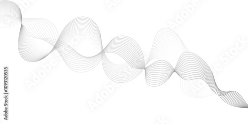 Abstract wave element for design. Digital frequency. Elegant abstract smooth swoosh speed gray wave modern stream. art background. Vector illustration. Wave with lines created using blend.	