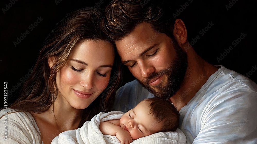 A detailed and tranquil watercolor painting depicting the holy family Mary Joseph and baby Jesus in a peaceful glowing moment of unity devotion and divine love A detailed and tranquil watercolor painting depicting the holy family Mary Joseph and baby Jesus in a peaceful glowing moment of unity devotion and divine love