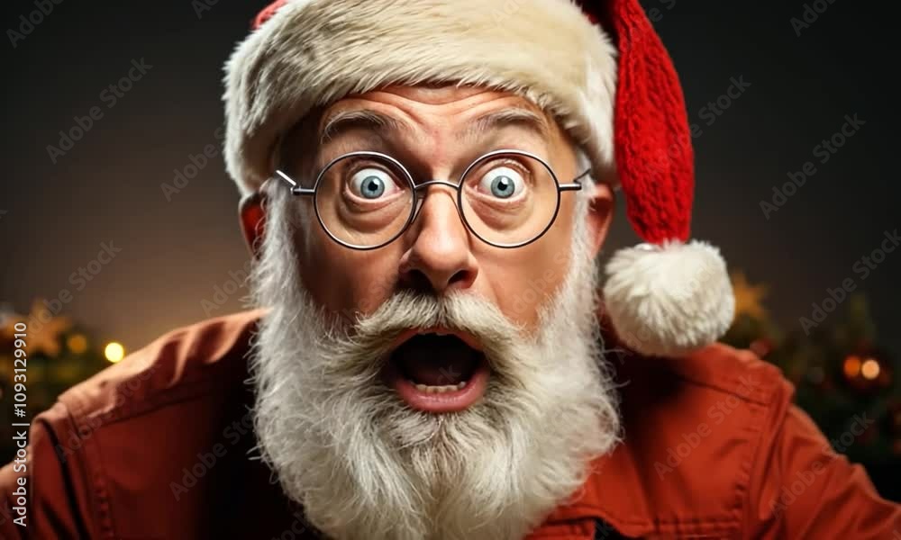 Santa Claus in a Festive Christmas Setting with Gifts and Snow Santa Claus in a Festive Christmas Setting with Gifts and Snow