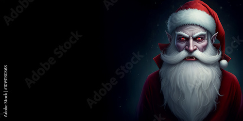 Vampire Santa Claus, Dracula, Undead, Merry Christmas Card, Holiday Celebration, Funny 
