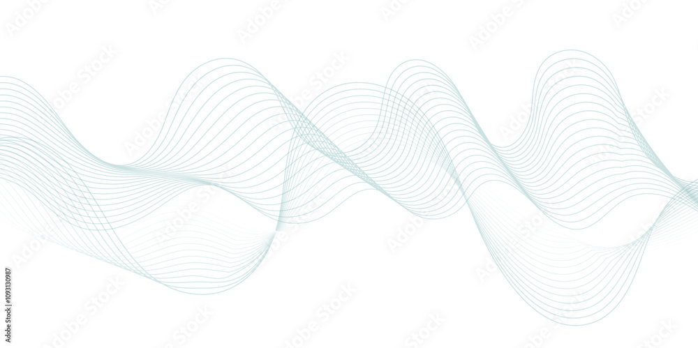 Abstract wave blend lines on transparent background. Design for banner, wallpaper, background and many more. Undulate Grey Wave Swirl, frequency sound wave, twisted curve lines with blend effect.	
