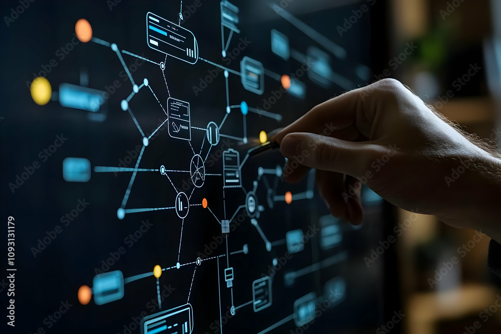 Fototapeta premium Photo Network Data Analysis Technology Business Chart