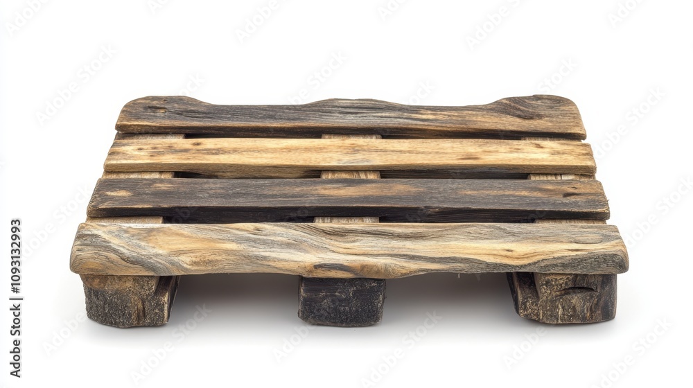 Fototapeta premium Rustic Wooden Pallet with Unique Grain Patterns Suitable for Various Creative and Functional Applications in Home Decor and Furniture Design Projects