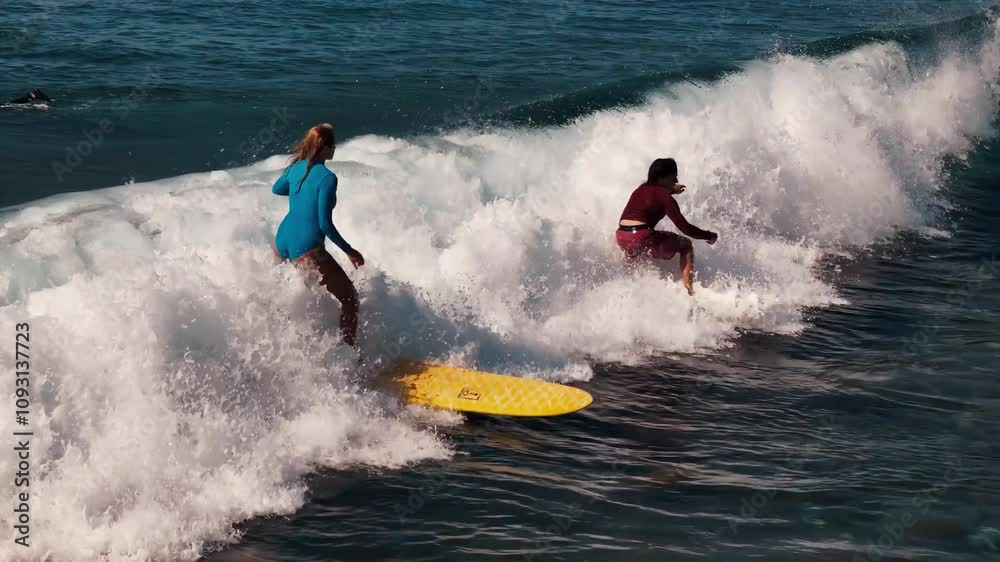 Surfer rides the wave in the Maldives Surfer rides the wave in the Maldives