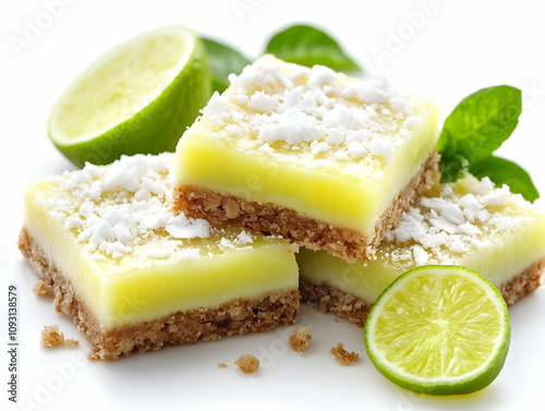 Photo Lime Bars Dessert Sweet Treats Citrus Crumb Crust