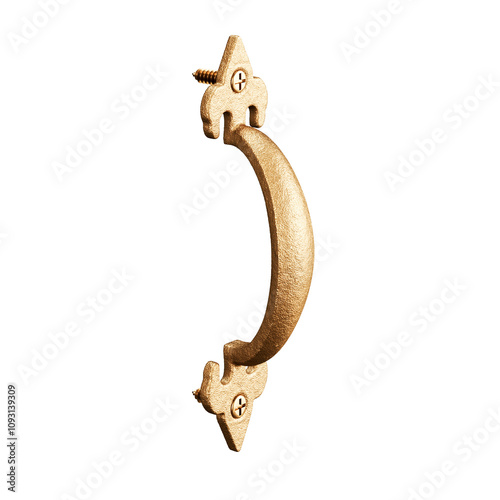 A gold handle with a screw on it photo