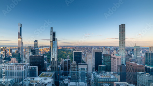 Central Park and upper Manhattan seen from a skyscraper