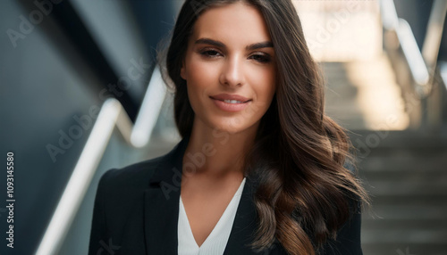 Wallpaper Mural Junge Frau auf einer Treppe Torontodigital.ca