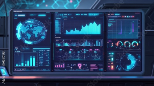 Control room dashboard displaying live data from smart manufacturing