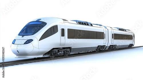 Futuristic High-Tech Train in Isolated City Space