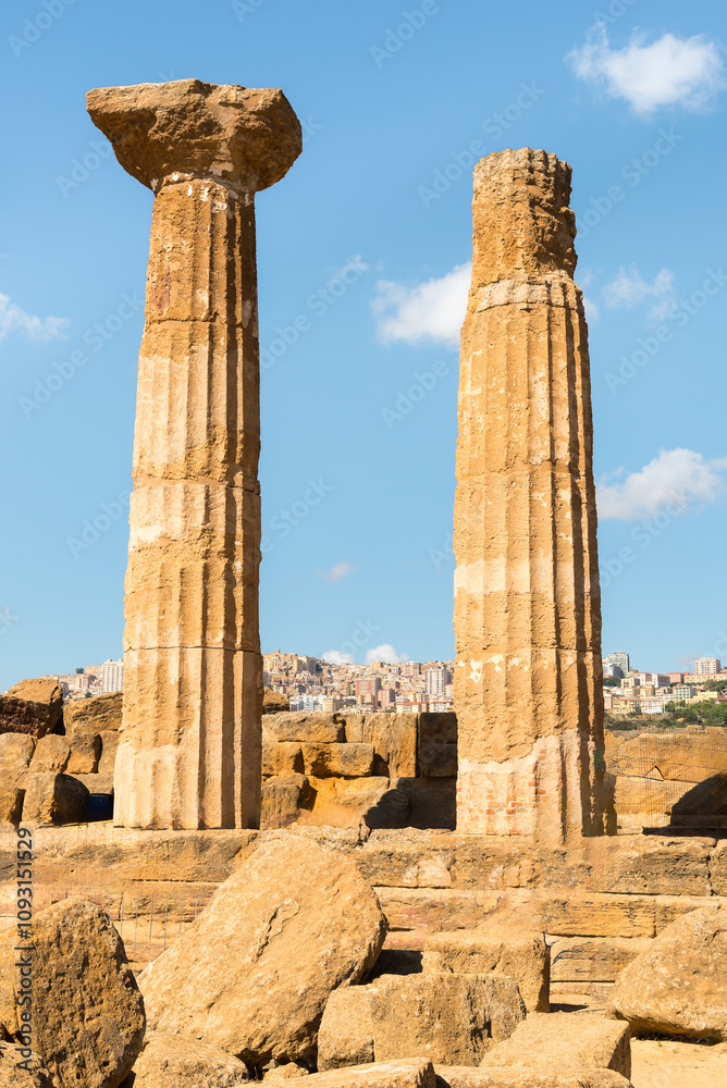 Φωτογραφία The columns of the Temple of  Heracles (Ercole), located in the park of the Vall