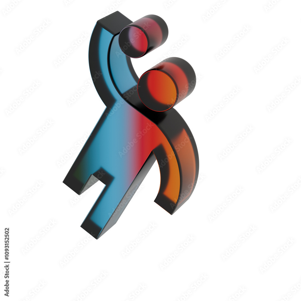 3D Gradient Sports Handball symbol 3D Gradient Sports Handball symbol