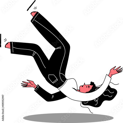 Woman Falling on Floor