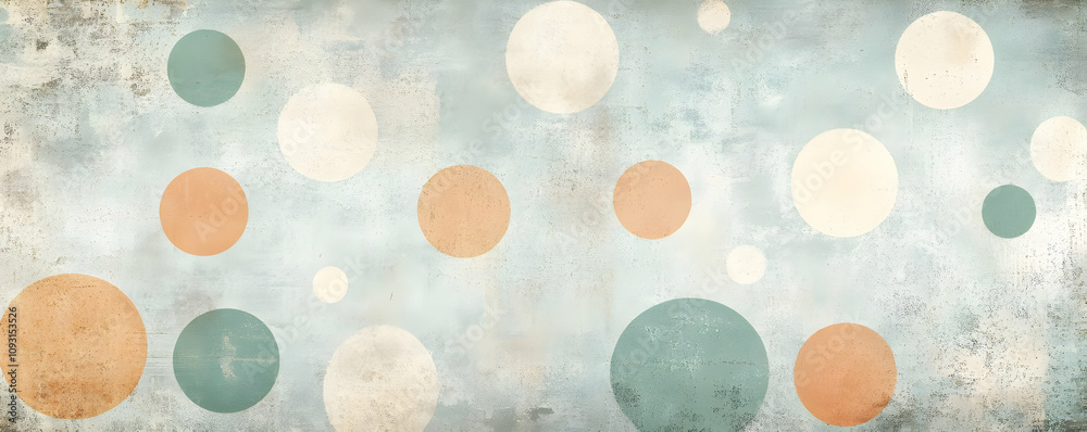 Abstract Background - Pastel Circles on Textured Blue Abstract Background - Pastel Circles on Textured Blue