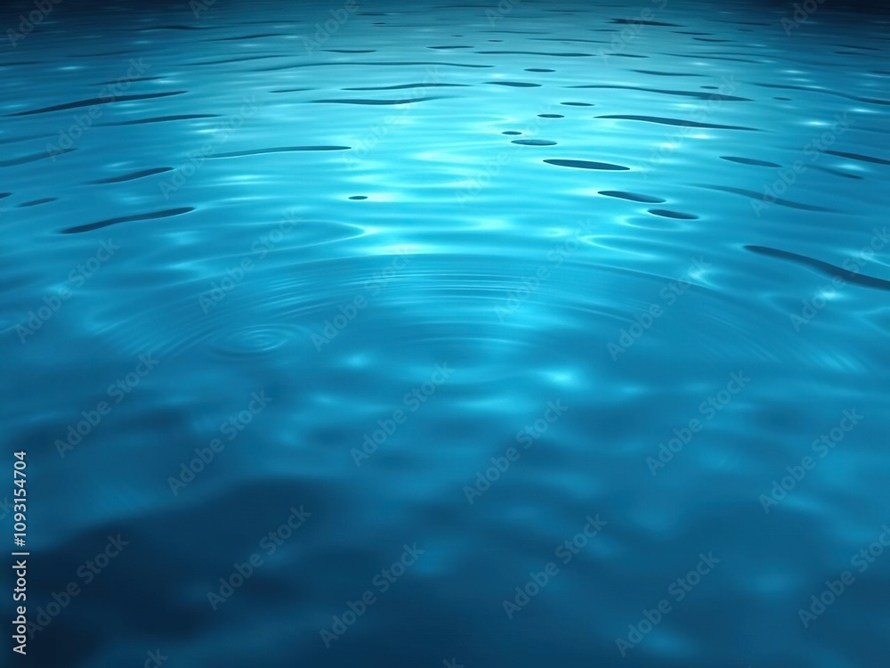 Softly glowing aquatic scene with ripples, serenity now, tranquil view, soft blue Softly glowing aquatic scene with ripples, serenity now, tranquil view, soft blue