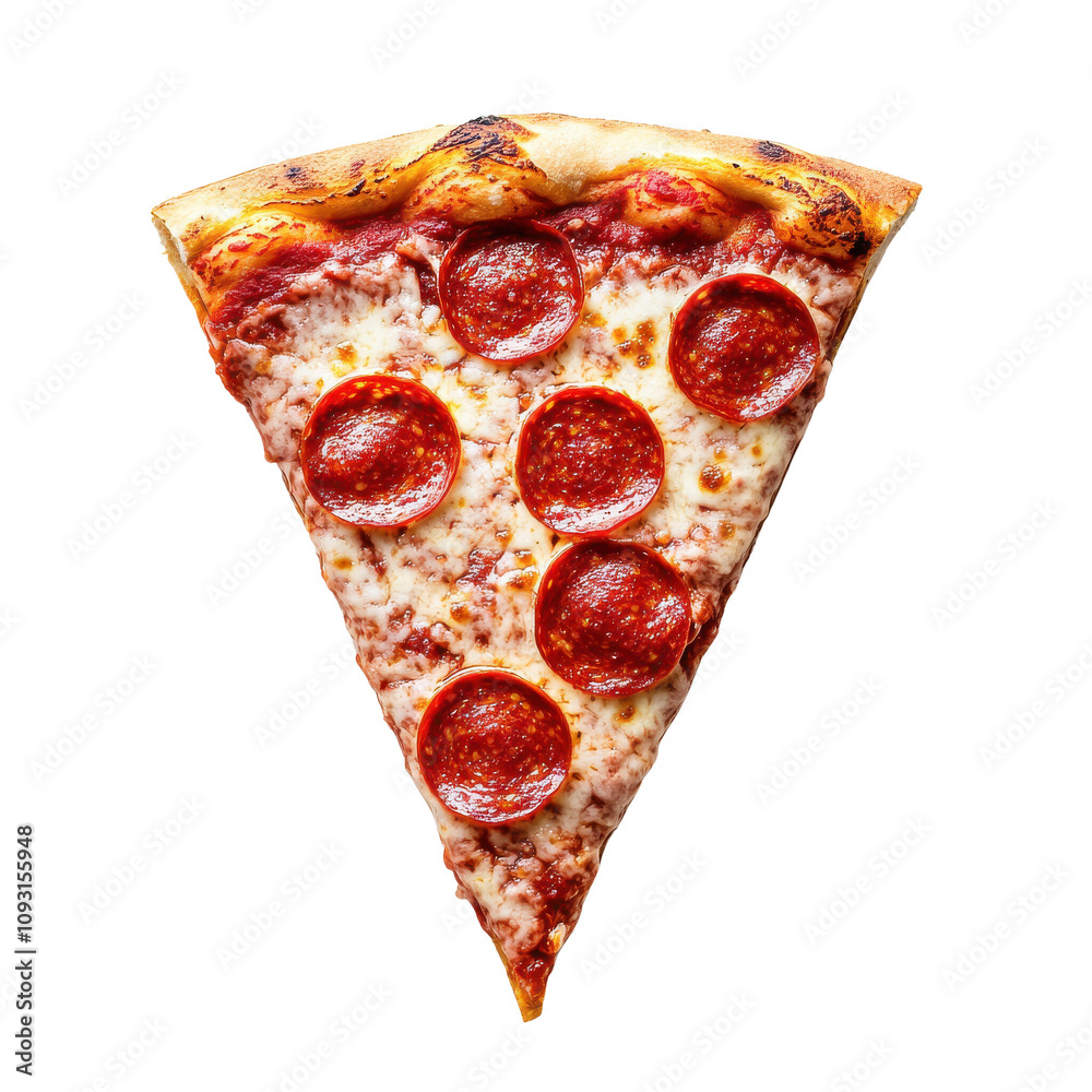 Delicious slice of pepperoni pizza on a white isolated background. Delicious slice of pepperoni pizza on a white isolated background.