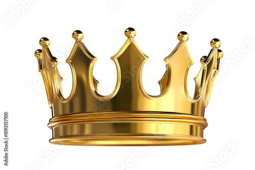 Golden crown isolated on transparent background  photo