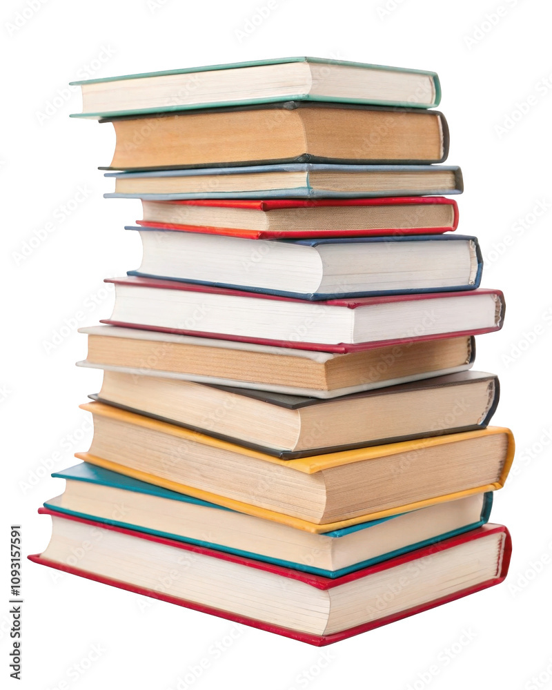 A stack of books isolated on transparent background A stack of books isolated on transparent background