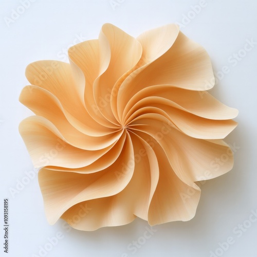 Artistic paper craft design home studio decorative element minimalist environment close-up view creative concept