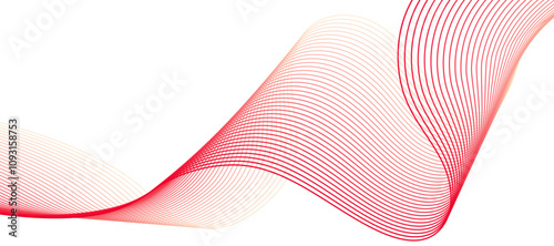 Abstract wavy tech lines white red flag gradient background.
