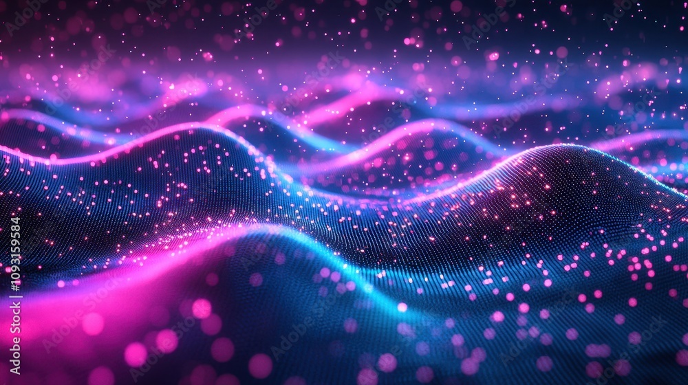A glowing futuristic background with gradient patterns transitioning from vibrant teal to deep magenta. Subtle digital textures and sparkling particles enhance the modern aesthetic. Perfect A glowing futuristic background with gradient patterns transitioning from vibrant teal to deep magenta. Subtle digital textures and sparkling particles enhance the modern aesthetic. Perfect