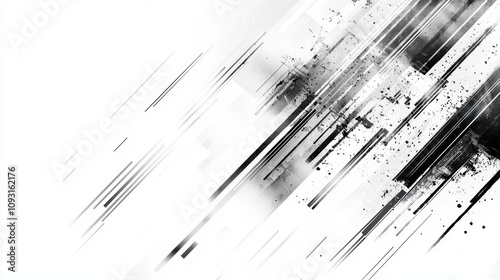 Wallpaper Mural Dynamic abstract design with crisscrossing lines and textures, creating sense of motion and energy. black and white contrast enhances visual impact Torontodigital.ca