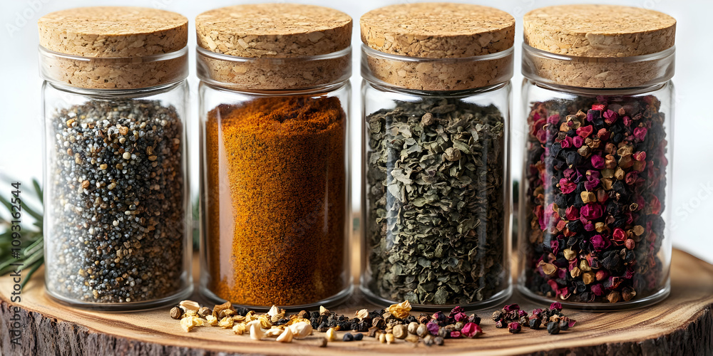 Photo - Spice Jars, Herbs, Seasoning, Cooking, Kitchen, Food, Culinary, Ingredients, Spices, Glass Photo - Spice Jars, Herbs, Seasoning, Cooking, Kitchen, Food, Culinary, Ingredients, Spices, Glass