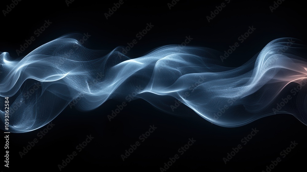 Abstract black smoke on black background minimalist design