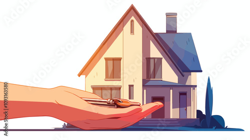 Keys in Hand from Home House Vector Rent