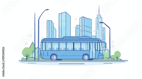 City Bus Concept in Urban Infrastructure - Professional Image for Projects