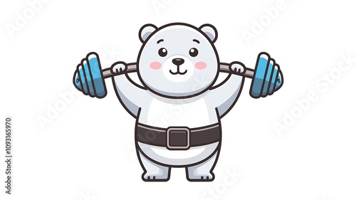 Cute Panda Lifting Barbell Gym Fitness Cartoon Vector Icon Illustration. Animal Sports Icon Isolated. made with generative Ai	

