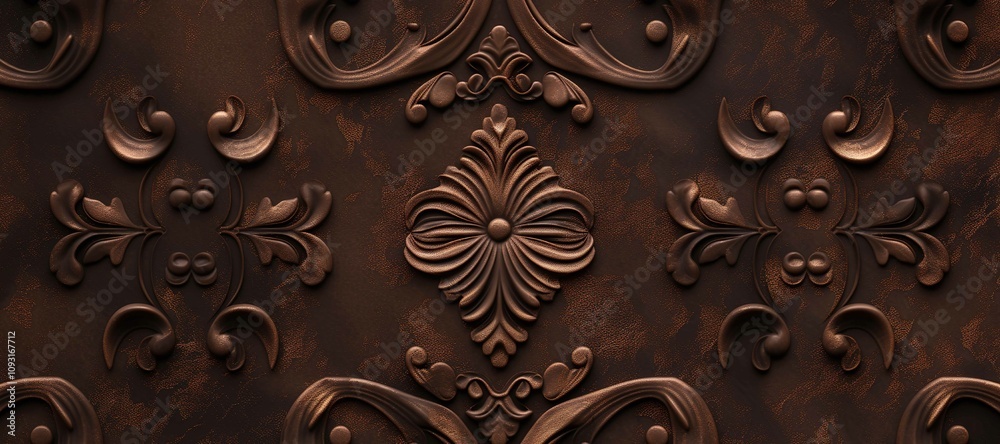 abstract brown flower pattern motif background 3