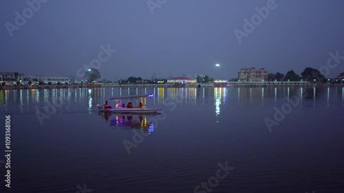 Sikara boat ride inside the Mithila haat located in Bihar, India photo