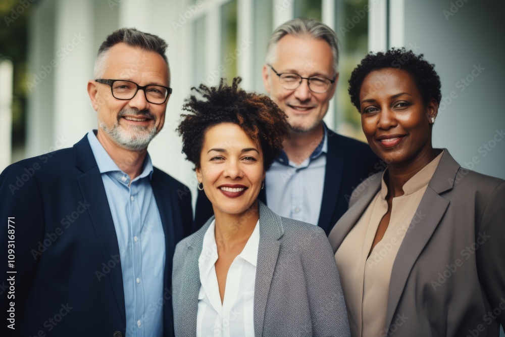 Group portrait of a middle aged business people team in office Group portrait of a middle aged business people team in office