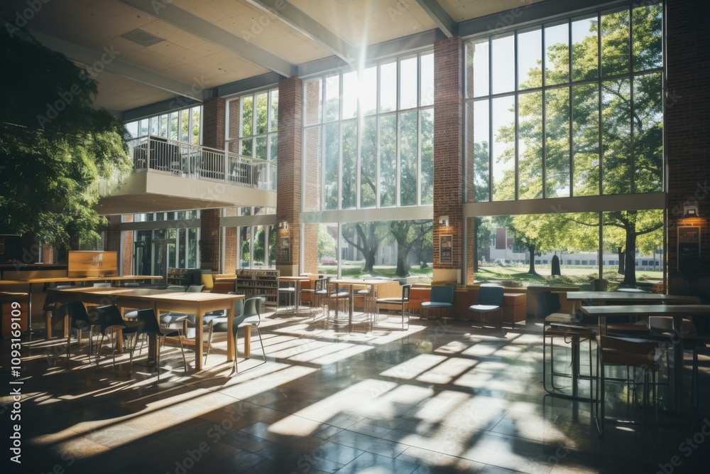 Fototapeta premium Interior of a dynamic atmosphere of a university