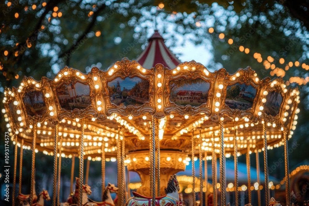 Illuminated Carousel Horses Delightful Nighttime Fairytale Illuminated Carousel Horses Delightful Nighttime Fairytale