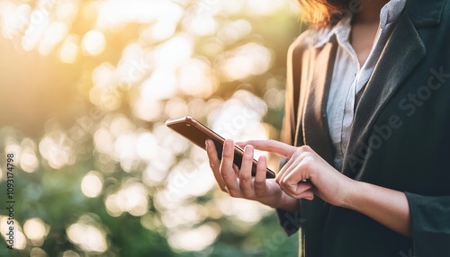 People Using Smartphones On Blurred Bokeh Light Background. Technology Wallpaper