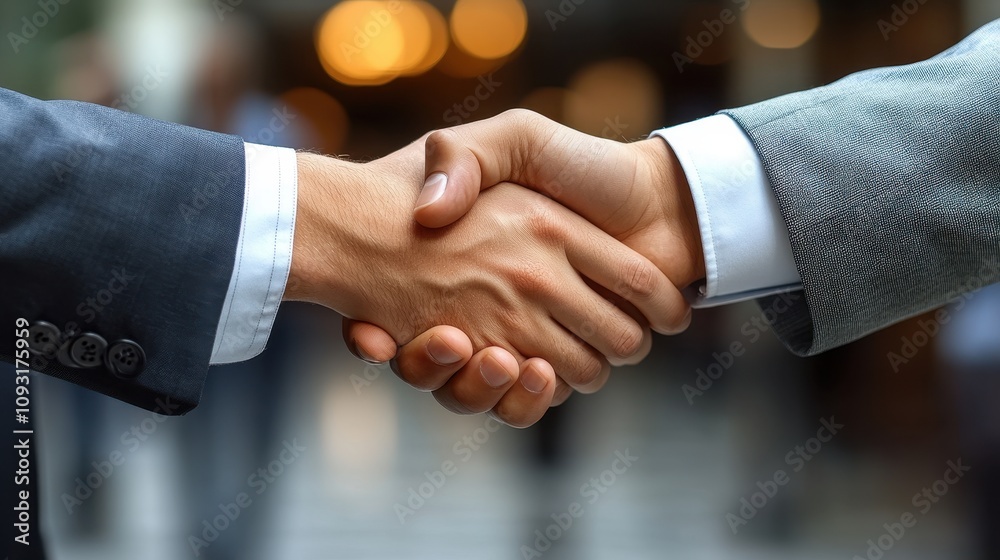 Successful Business Deal: Handshake Sealing Partnership Agreement Successful Business Deal: Handshake Sealing Partnership Agreement