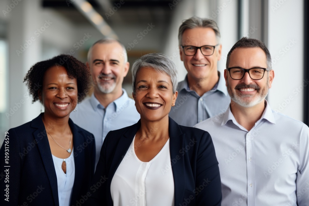 Group portrait of a middle aged business people team in office Group portrait of a middle aged business people team in office