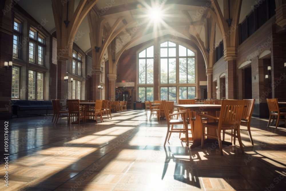 Naklejka premium Interior of a dynamic atmosphere of a university