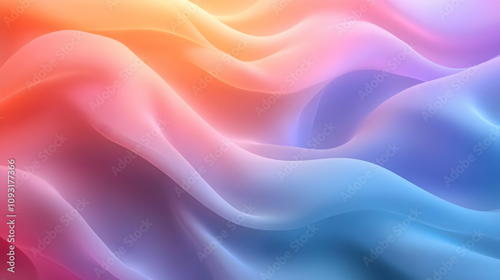 Abstract Background - Flowing Pastel Waves of Color Abstract Background - Flowing Pastel Waves of Color